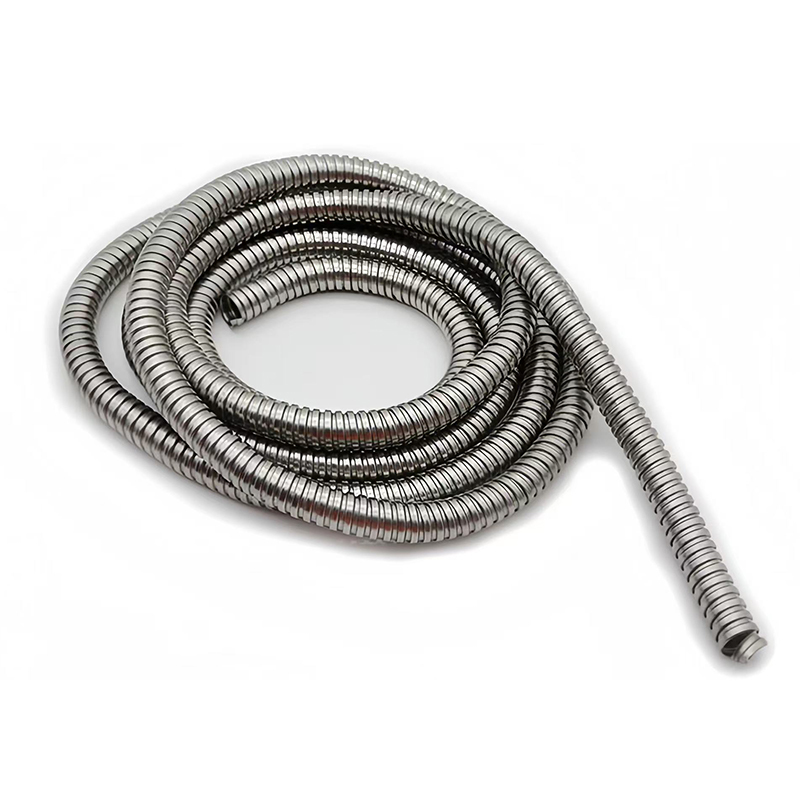Black PVC Coated Flexible Metal Conduit Interlocked Galvanized Steel For Cable Protection