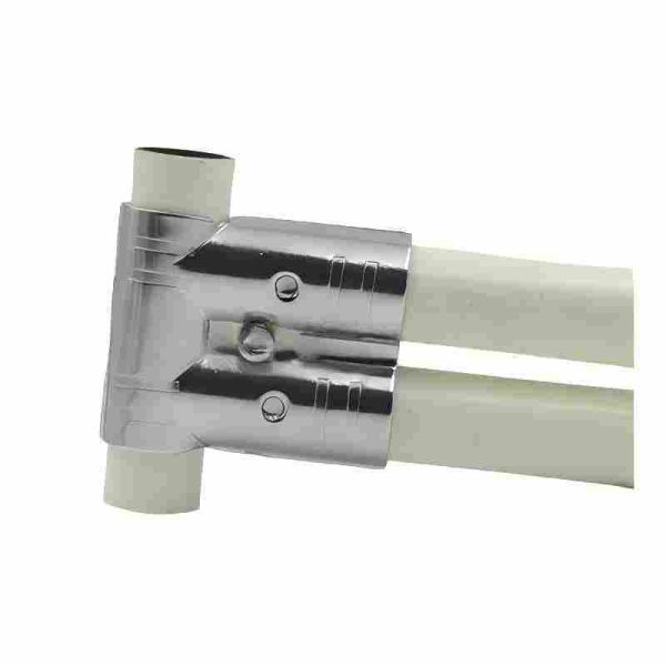HJ-14 Chromage plaqué joints de tuyaux métalliques ronds / connecteurs / connecteur de tube 3 voie pour la ligne de montage du système de tuyauterie maigre