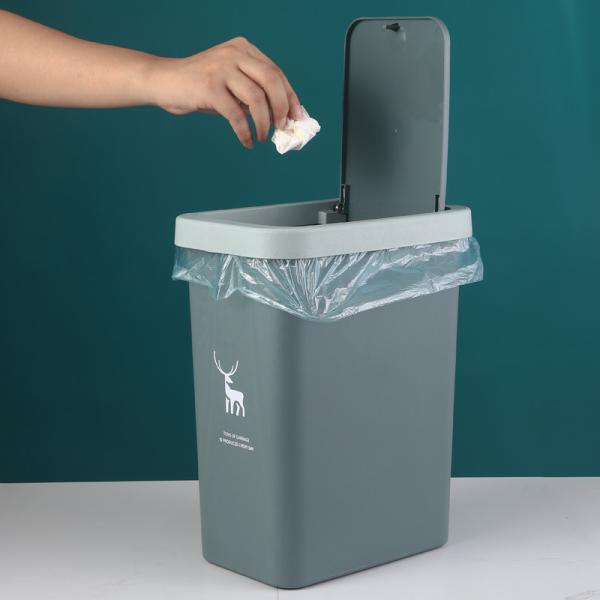 Household 11L Plastic Dustbin Anti Skid With Lid Living Room Bedroom Using