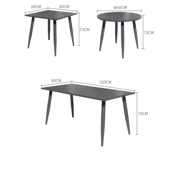 Modern Aluminum Frame Outdoor Dining Table and Rattan Chairs for Restaurant or Garden