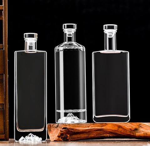 Custom 700ml Crystal Xo Wine Bottle Glass Bottles Brandy Whisky Glass Bottle With Cork