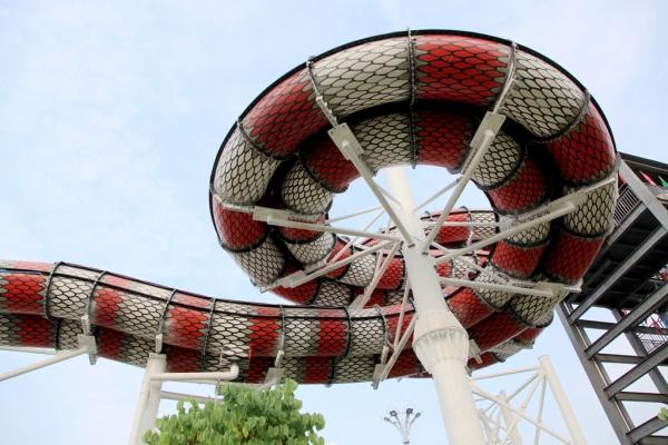 Commercial Fiberglass Water Slides For Swimming Pool 2 Person Capicity