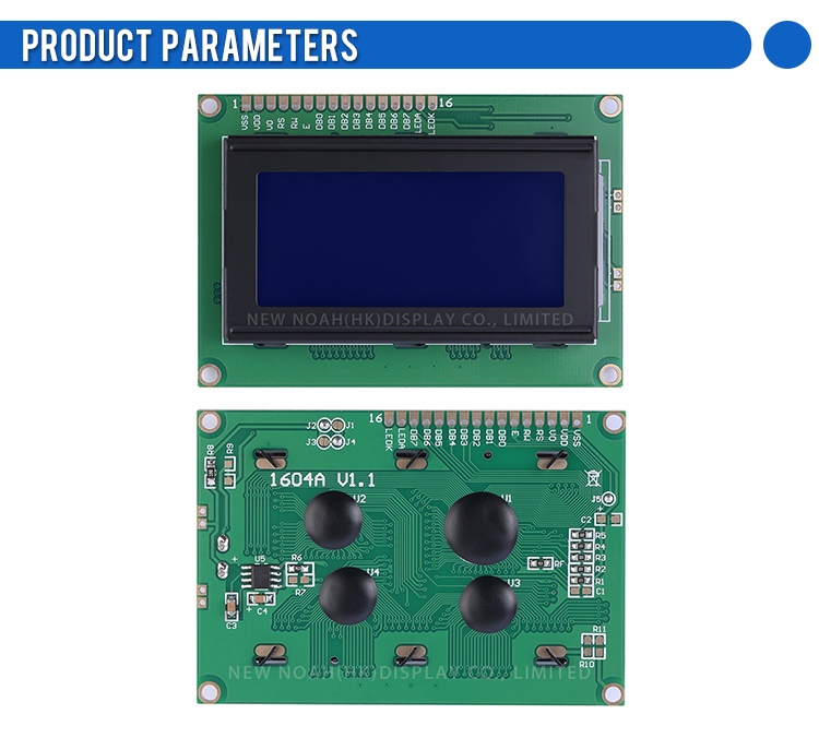 Blue Film White Letters 1604A 3.3V Character LCD Module Display Screen 16PIN Stable Supply Of Goods