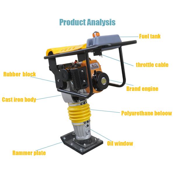 High Operating Efficiency Wacker Jumping Jack Tamping Machine Tamper with 15KN Impact Force