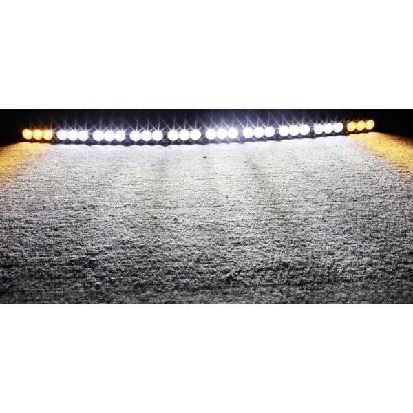 IP67 300w Amber White Curved Light Bar / 27000lm 54 Inch Single Row LED Light Bar