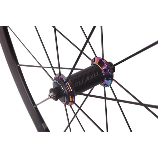 Lightweight RUJIXU 700C Wheelset Bicycle Road V Brake Clincher 18/21 Spoke Aluminum Alloy Bike Wheels for Road Commuting