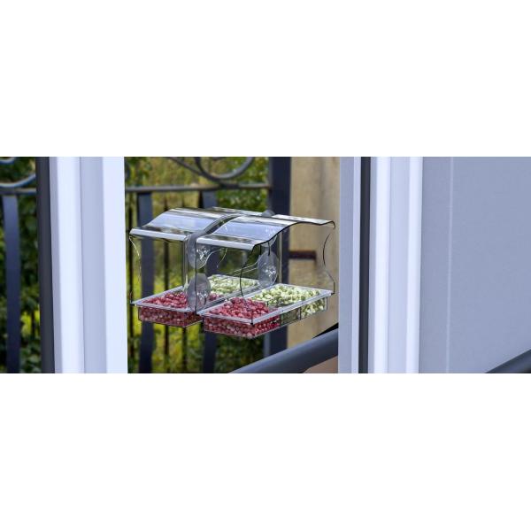 Functional Acrylic Bird Feeder Sustainable Window Pet Feeders OPP Bag Packing Custom