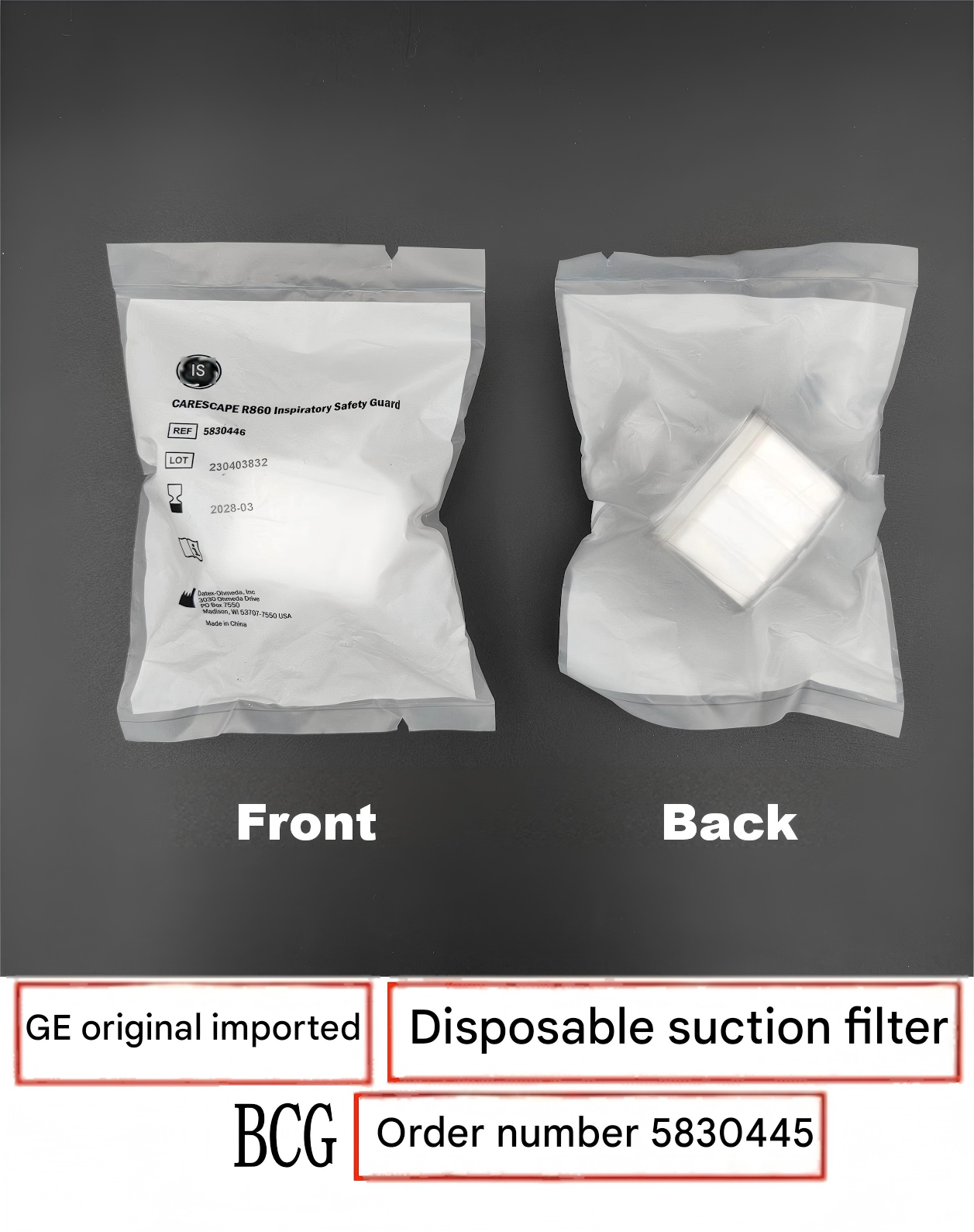 Compatible With GE Original Imported R860 Ventilator Disposable Inspiratory Filter