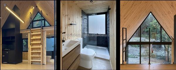 Fast Install Luxury Villa Prefabricated A Frame House Steel Structure Triangle Container House Made with Sandwich Panel