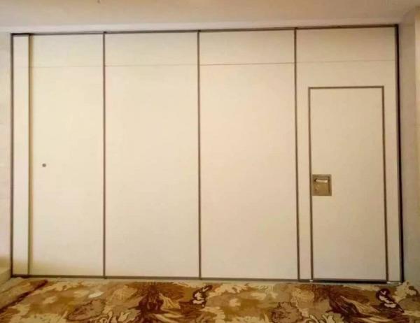 Hotel Acoustic Room Dividers / Wooden Sliding Wall Partitions Folding Parking System
