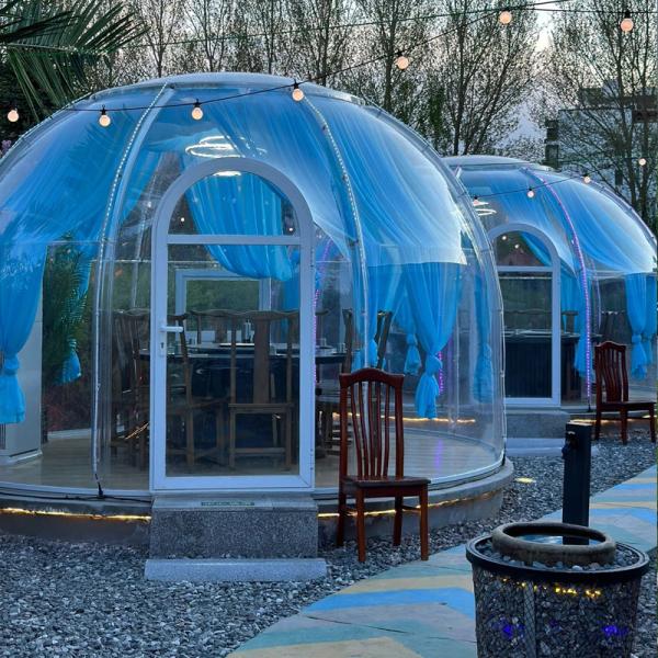 Farmhouse Outdoor Bubble Tents Green PC Clear Dome Tents Houses