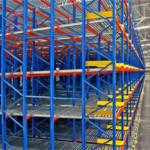 High Density Warehouse Gravity Racking System with Adjustable Rollers and Durable Q235B Steel Structure
