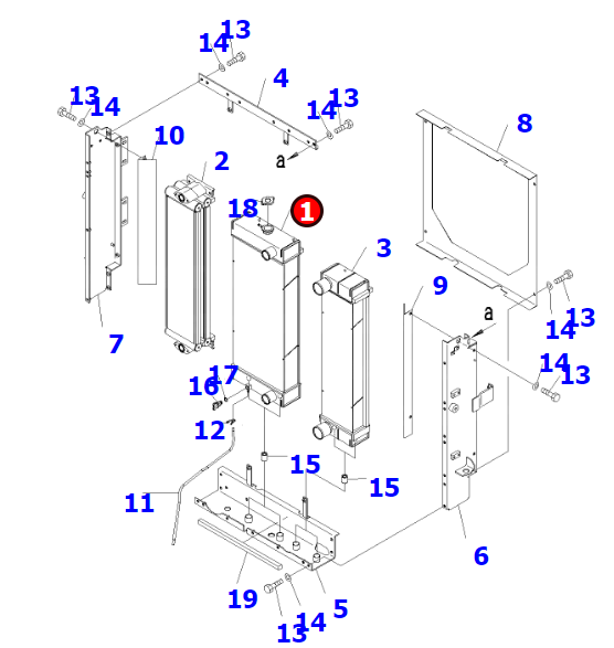 4180341110 418-03-41110 KOMATSU Wheel Loader WA200-6 WA250-6 Water Radiator