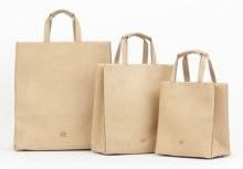Kraft Paper Printed Shopping Bags With Handles , Paper Merchandise Bags With Logo