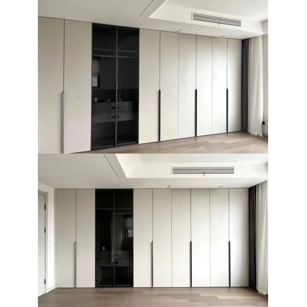 Door Invisible Oak Handle Hotel Modern White Cabinet