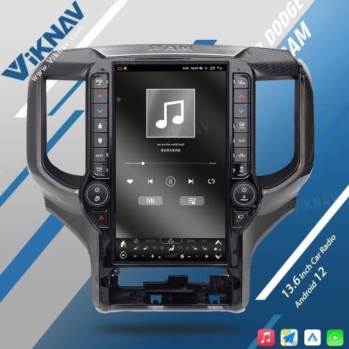 2019-2024 Dodge Ram 1500 Radio para automóviles de posventa CarPlay estéreo de 13,6 pulgadas Unidad de cabeza Android