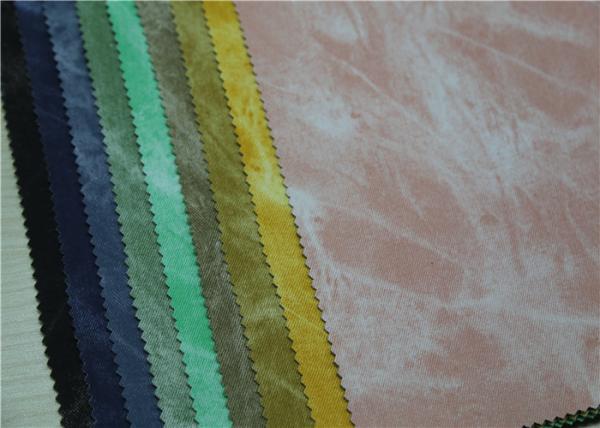 Yellow Brown PU Faux Leather Fabric , Imitation Jeans Style Polyurethane Faux Leather