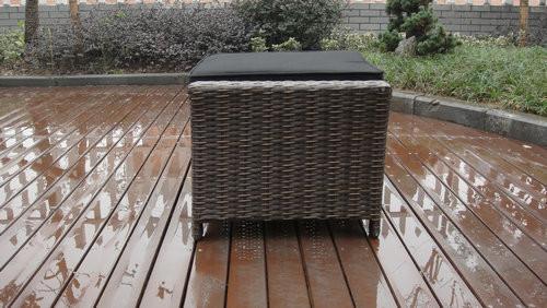 5 Seat Back Cushion Outdoor Rattan Sofa Set For Hotel Poolside