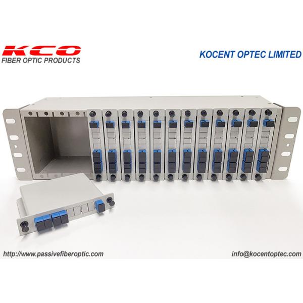 3U 19-inch Rack Mount Fiber Optic Splitter with 1x4 Split Way Mini Tube Type and Steel Tape Material