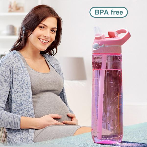 Accessories WITH LID Outdoor Gym Sports Water Bottle with Straw and BPA Free Plastic