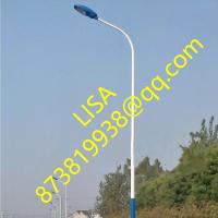 10M Round Tapered Galvanized and Powder Coated Steel Lighting Poles with Curved End Single Arm