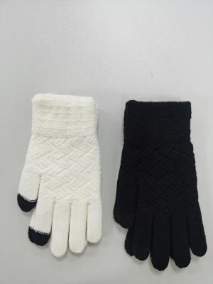 Luvas de tricô de inverno isoladas de design personalizado com ajuste elástico e cores personalizadas