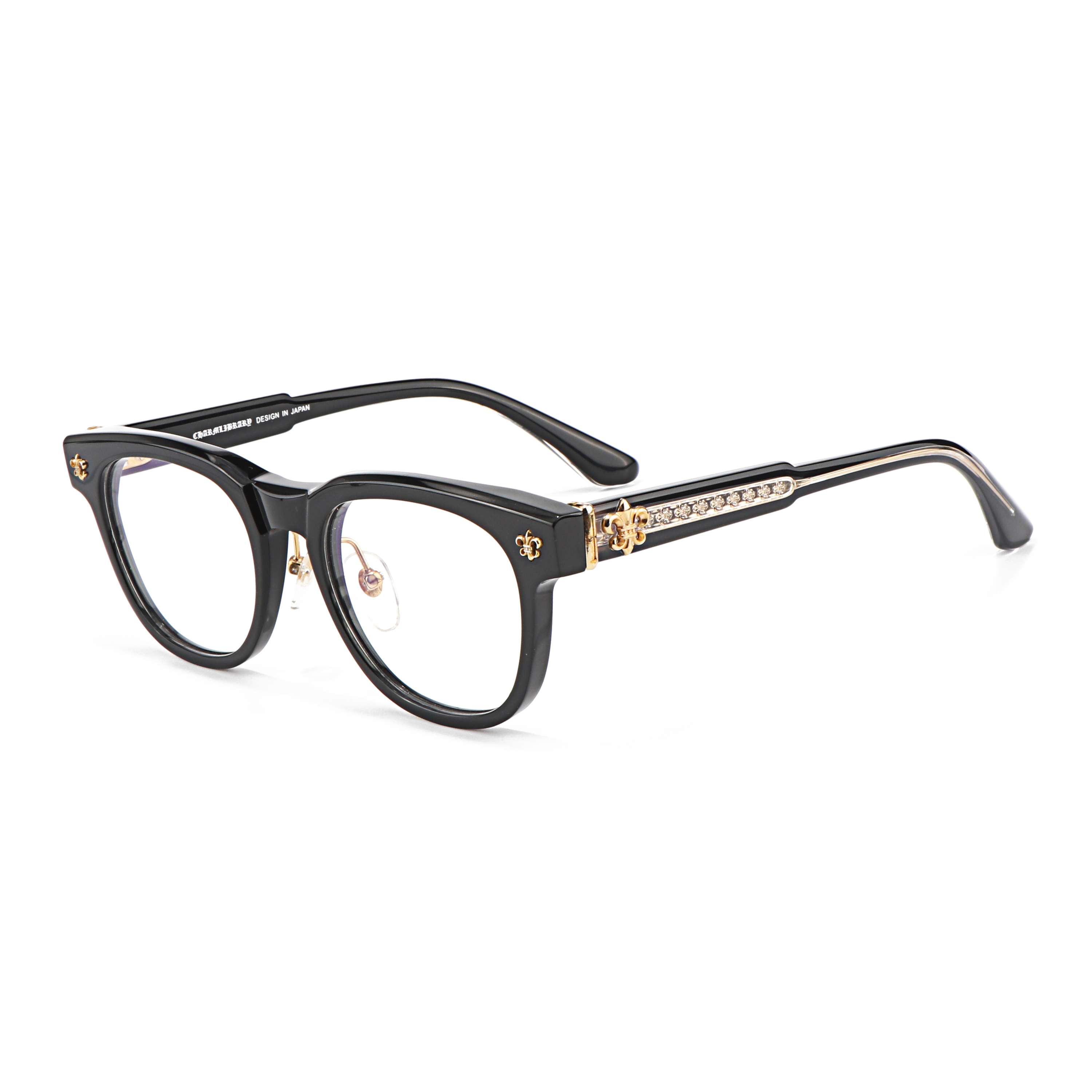 clear Acetate Round Frame Black Gold Transparent Optical Prescription Presbyopia Multifocal Cool Myopia Glasses for Men Women