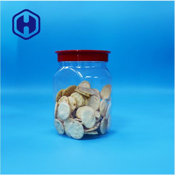 Transparent Hexagon Unique Shape Plastic Biscuits Pepper Candies Baby Food Jar