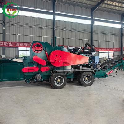 Triturador de madeira industrial de 430hp Pulverizador triturador de troncos de árvores com transportador de alimentação de 3m