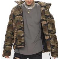 New Product Outdoor Winter Unisex Camouflage Cargo Pocket Puffer Jacket Front Zipper Custom Bomber Jacket for Men