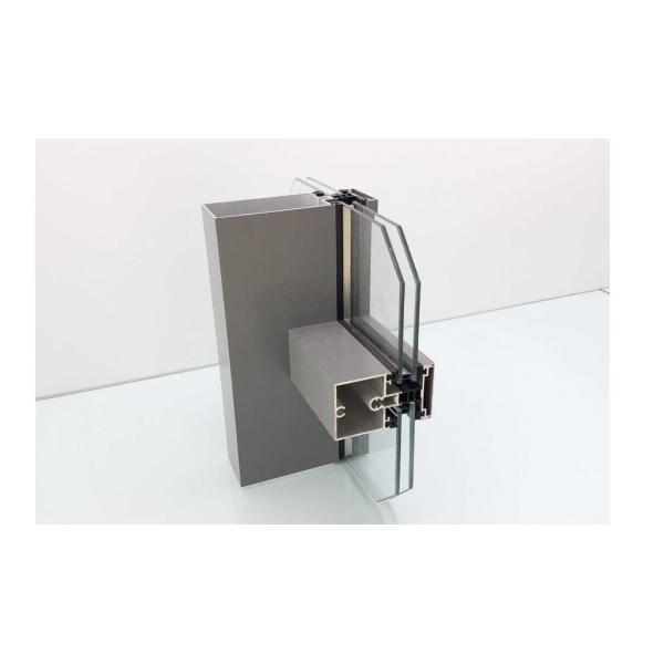 6063 T5 60um Film Glazed Aluminum Curtain Walls Section