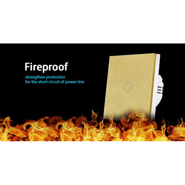 EU/UK Standard Grey Tempered Glass Panel Touch Switch Wall Sensor Power Button With Led Indicator