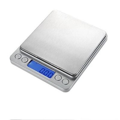 Balance de cuisine numérique 3000gx0.1g alimentée par 2 piles AAA, mini balance de poche en acier inoxydable, précise pour bijoux, balance électronique, poids en grammes d'or