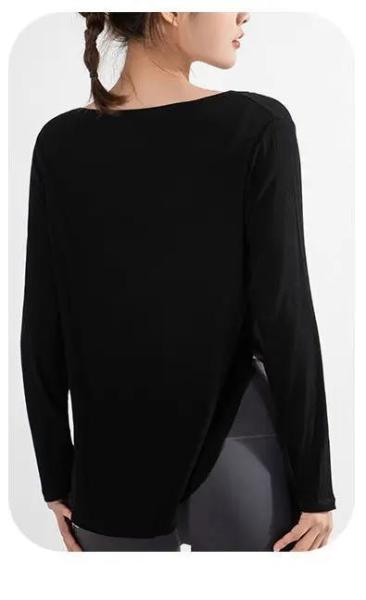                  New Sportswear Women′s Long-Sleeved Loose T-Shirt Fitness Clothes             