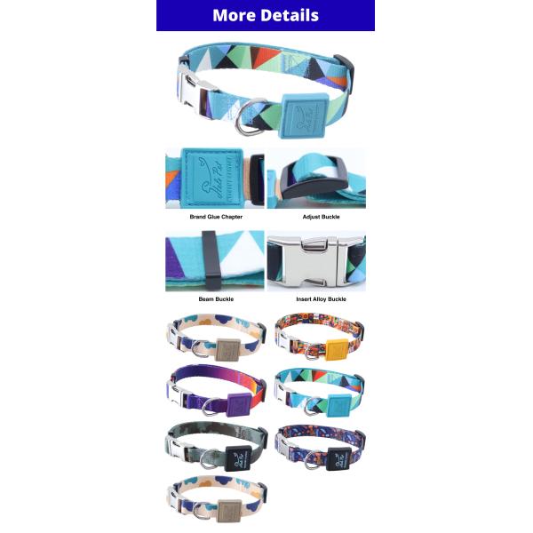 Nylon Pet Collar With Metal Buckle Durable Adjustable Ideal For All Pets