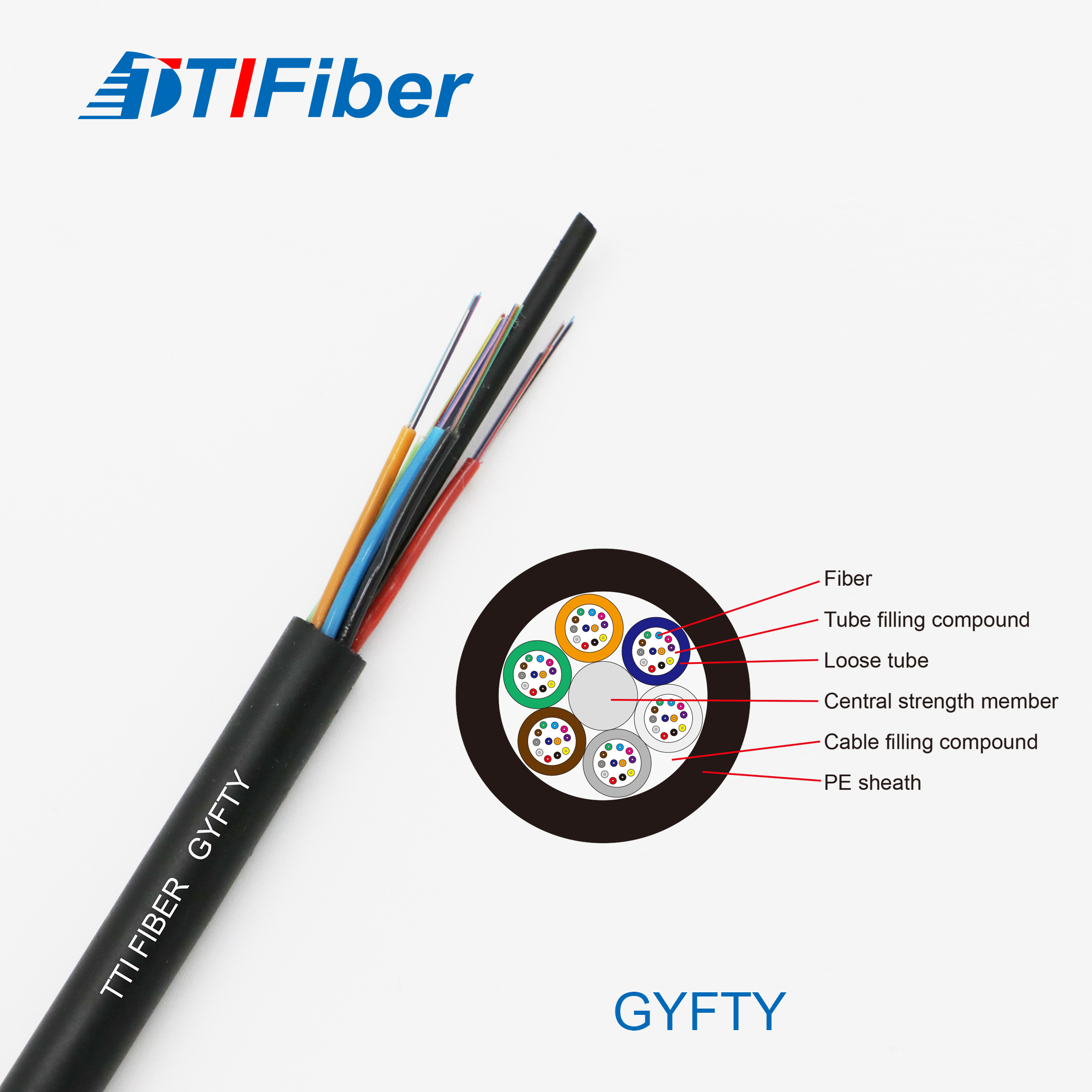 Воздушное Ftth Frp Gyfty 2 4 8 12 24 режима кабеля оптического волокна ядров G652d одиночных