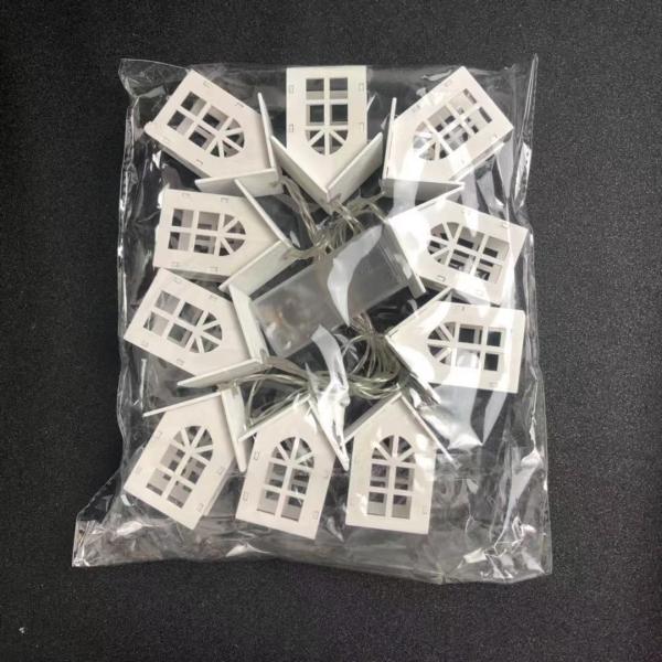 Christmas Ornaments Luminous Wooden House with LED Light Wood Chalet Christmas Tree Decorations for Home Indoor Outdoor