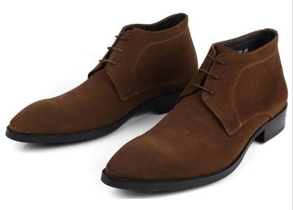 ODM Homens Chelsea Suede Boots, Negro / Marrom Homens Lace Up Casual Sapatos