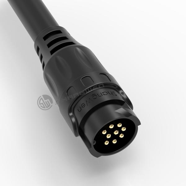 Connecteur électrique M19 Enveloppe en plastique 9 broches Connecteur mâle étanche
