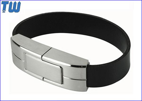 Leather Wristband Metal USB Thumb Drive Body 4GB with Logo Printing