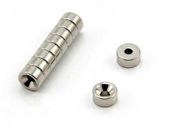 Professional Round Countersunk Rare Earth Magnets High Coercivity