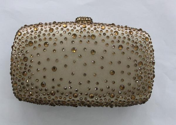 Silver Sparkly Rhinestone Evening Bags With 20   Metal  Chain And Black Velvet