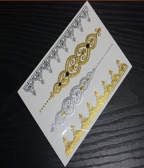 Gold Metallic foil Tattoos, silver metallic foil tattoo, gold and silver metallic tattoo,