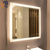 Rétroviseur à LED monté sur le mur avec argent poli de 5 mm et couleur claire en option