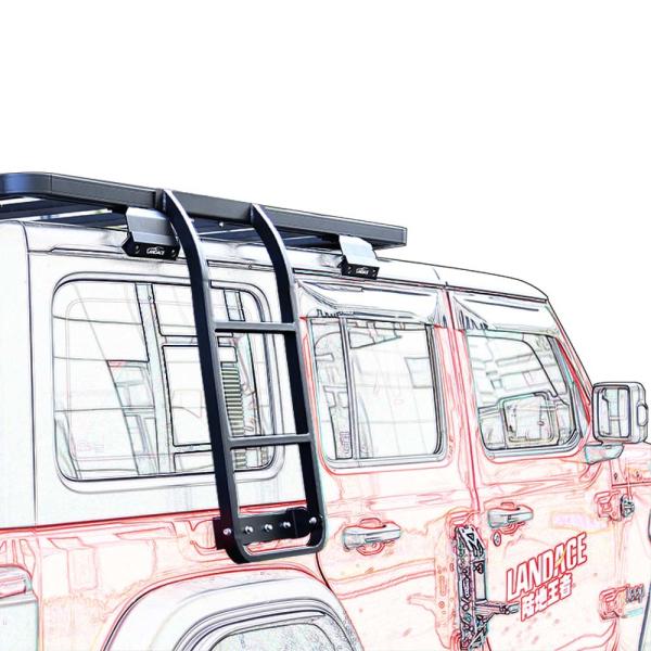 Sports Design Style for Wrangler Unlimited JL Black Side Ladder for 2018-2023 JL JK