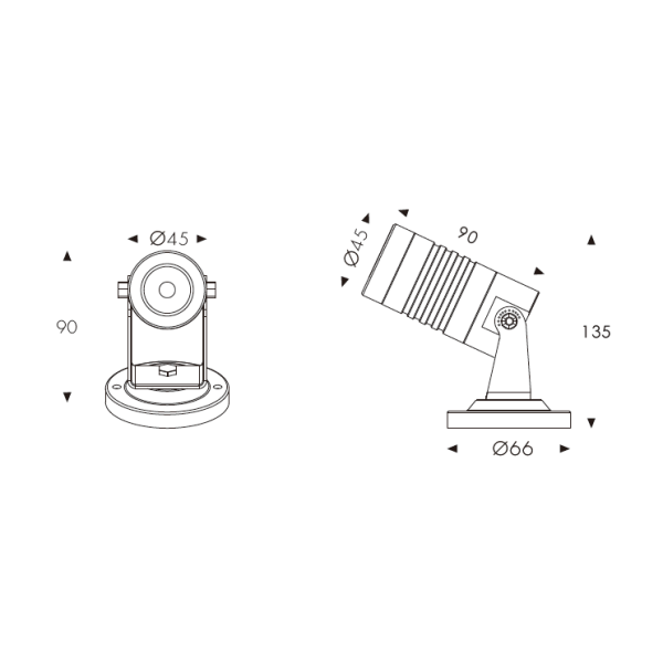 Compact Outdoor LED Spotlight - 2.6W to 6W in Sunset White,Amber, RGB or RGBW color - IP66