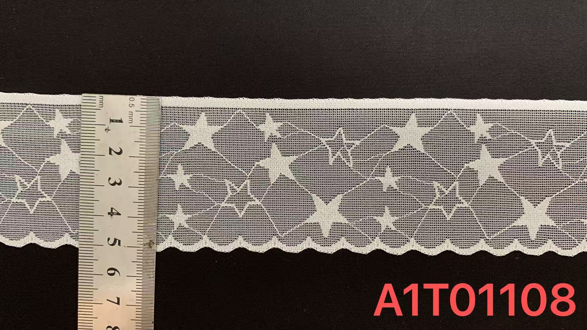 5cm Width Star Hollow Design Breathable Mesh Elastic Lace Trim for Kids Dress and Hair Accessories
