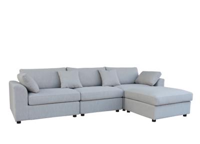 Foam Padded Fabric Couch With Chaise Sectional Upholstered Sofa Four Pieces