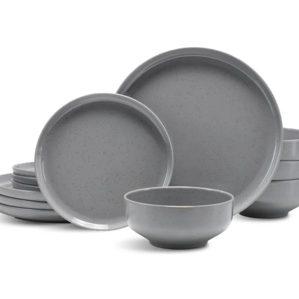 Melamine Dinnerware Sets Plates And Bowls Sets 12Pcs Dishes Set For 4 Melamine Plates Outdoor Dinnerware Set Lightweight