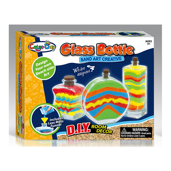 Colorful Glitter Sand Arts And Crafts Toys For Kids Age 5 W / 4 Bottles